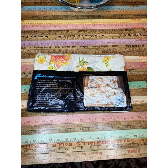 Vintage Fieldcrest Full Flat FloralSheet Peace Rose Percale Double 81 X 104 - Picture 6 of 9